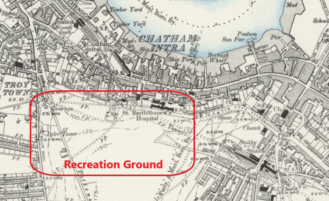 Chatham - Recreation Ground : Map credit National Library of Scotland